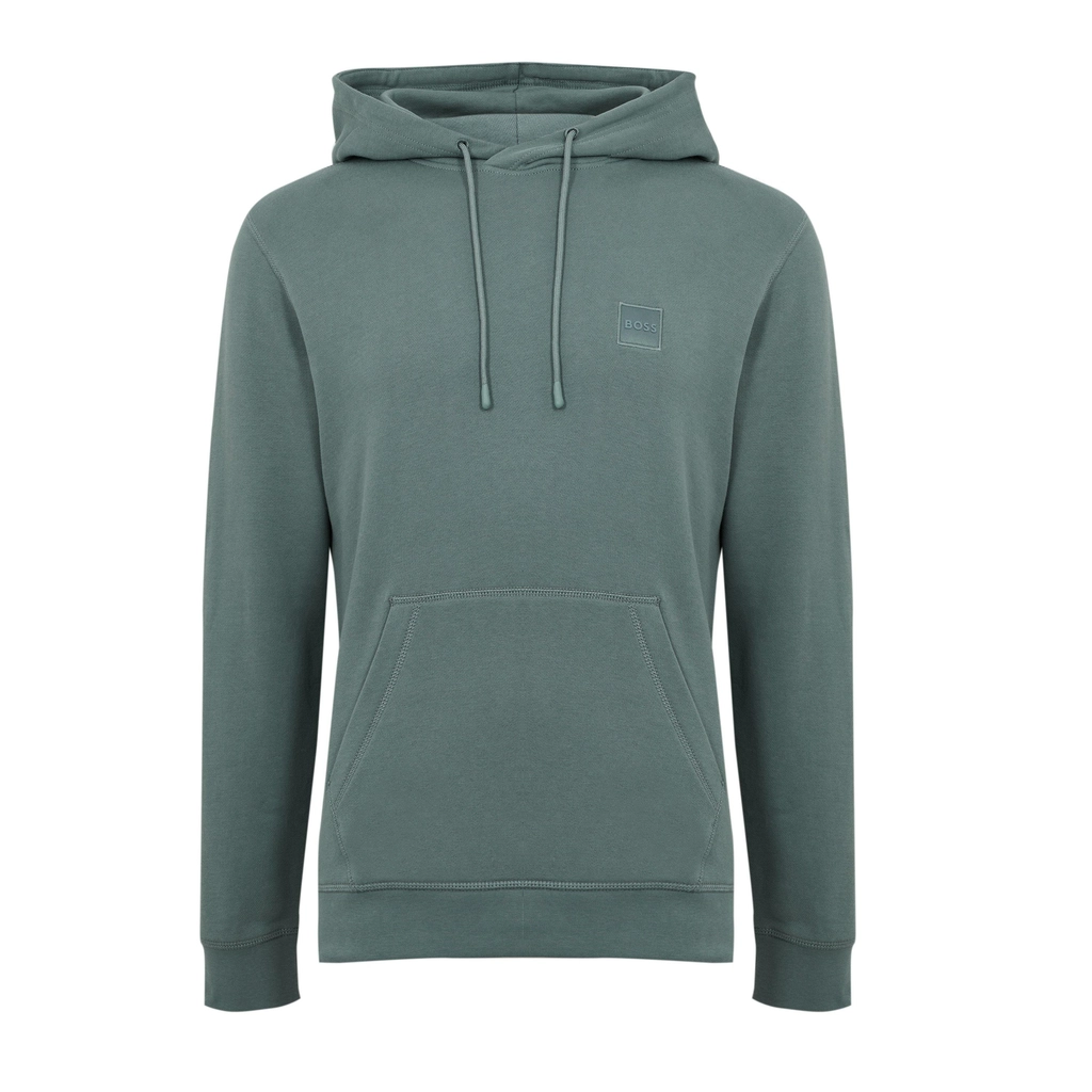 Hugo Boss Wetalk Logo Patch Hoodie - Open Green 375